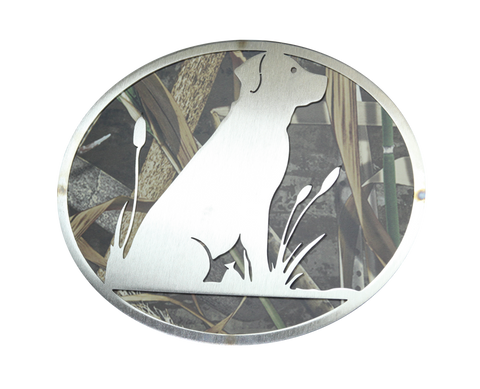 Lab w/Camo Hitch Cover