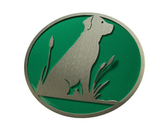 Lab w/Green Hitch Cover