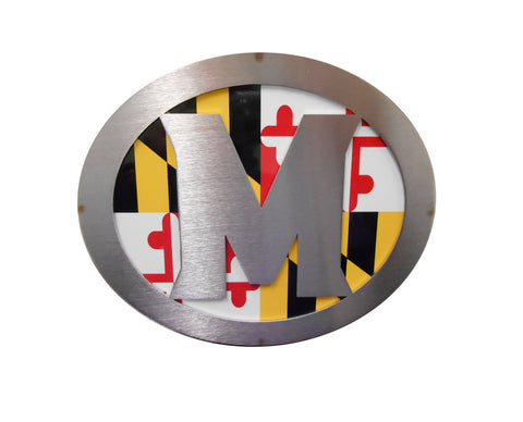 "M" w/Maryland Flag Hitch Cover