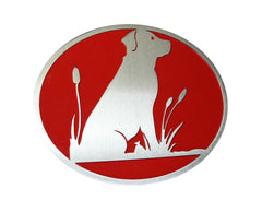 Lab w/Red Hitch Cover
